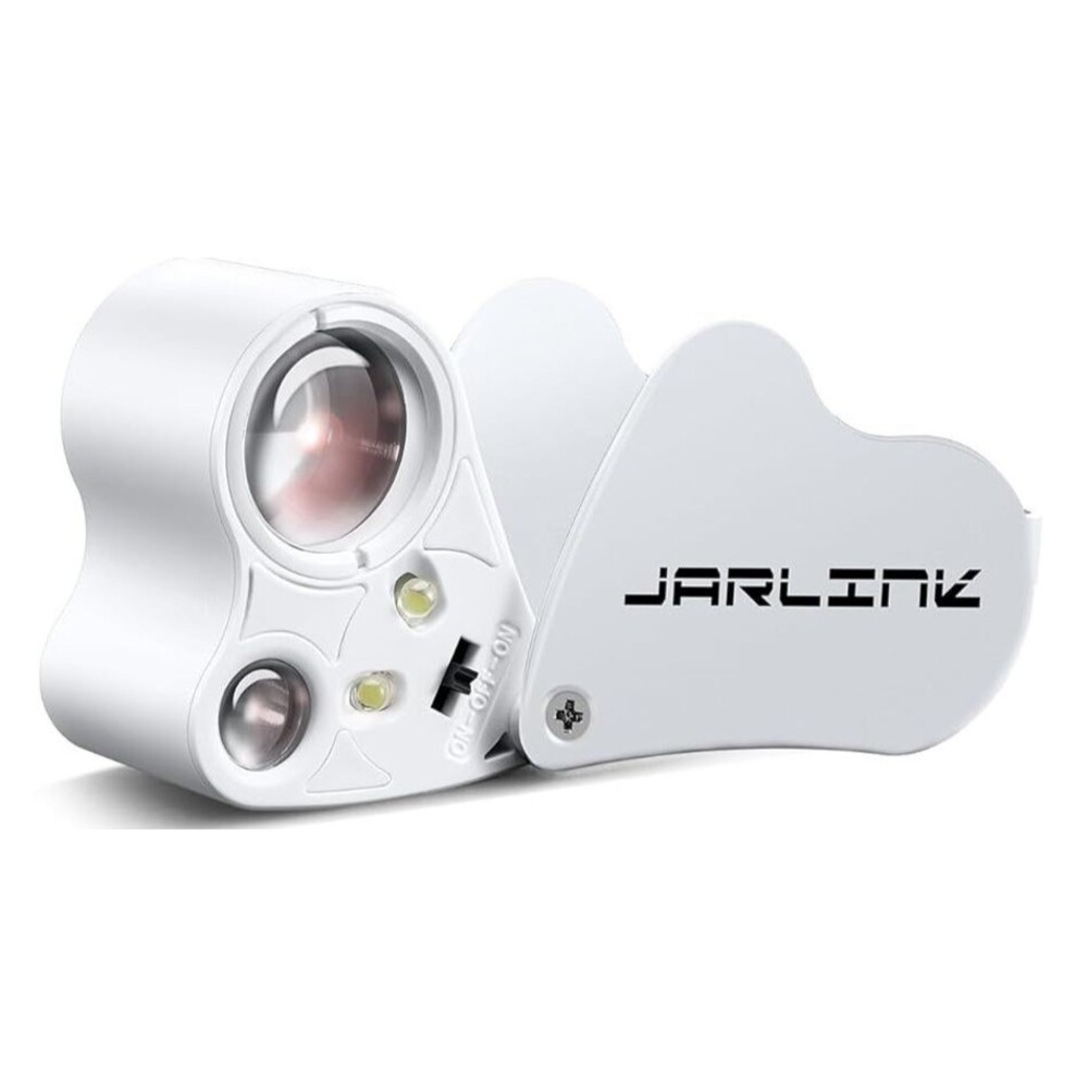 JARLINK Jewelers Glass Loupe 30X 60X Illuminated LED Light Eye Magnifier w/ Bag